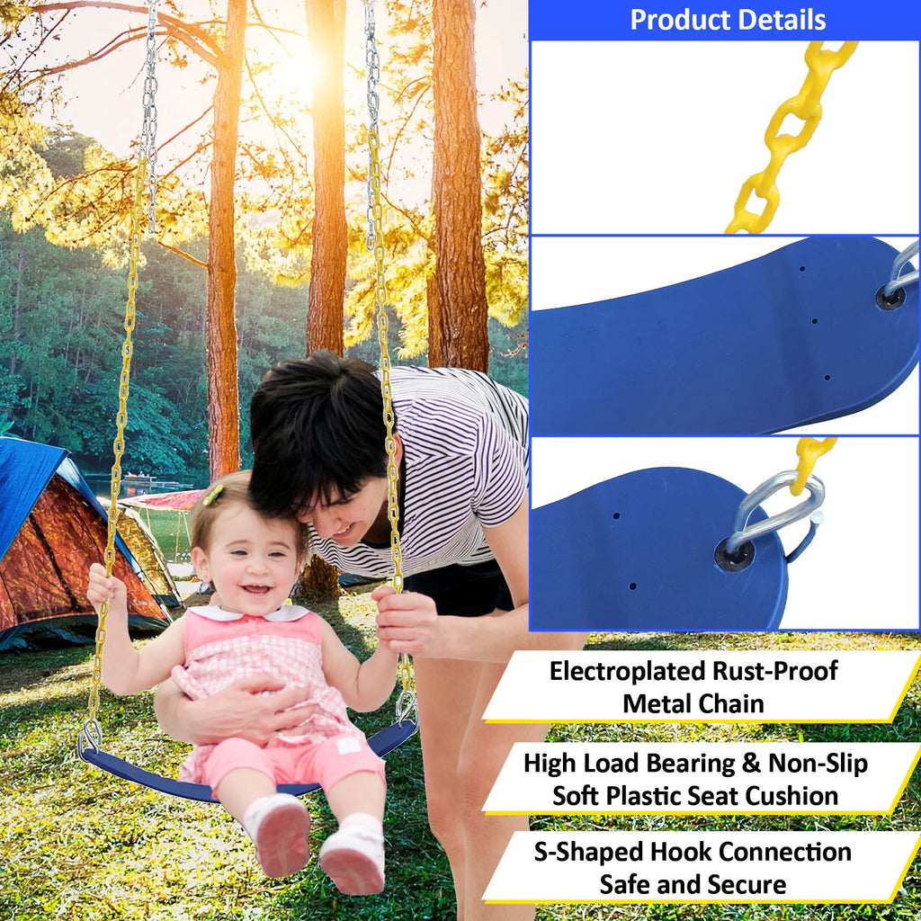 Heavy Duty Metal Swing Set with Disc Swing and Belt Swing P2789