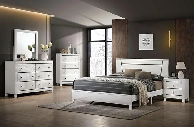 White Solid Wood Bedroom Set 6pcs Z6967