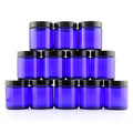 Cobalt Blue Glass Cosmetic Jars 12-Pack F198694