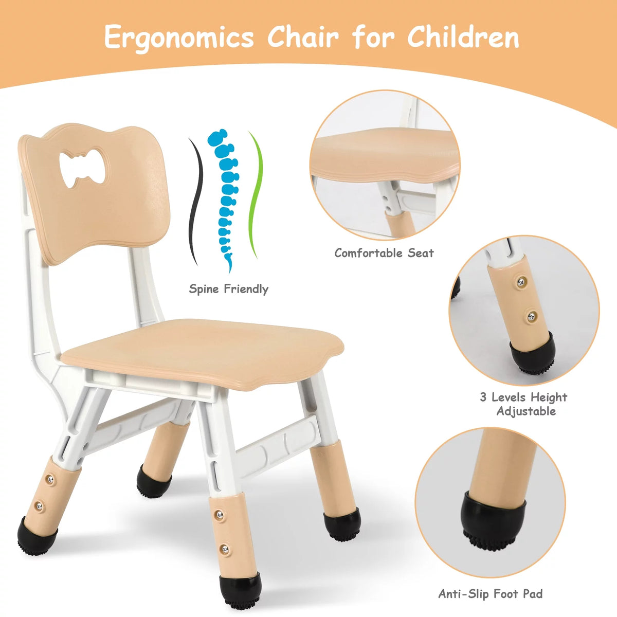 Kids Activity Table and 4 Chairs Set Height Adjustable M217