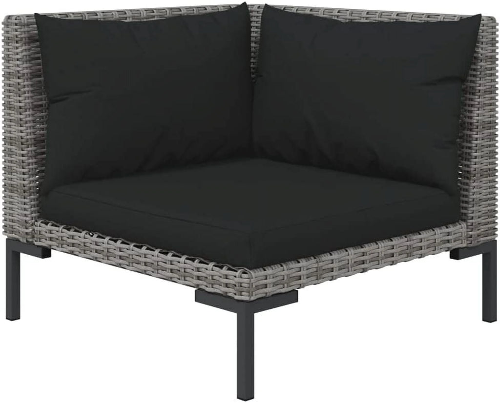 12 Piece Patio Lounge Set with Cushions Poly Rattan Dark Gray T2434
