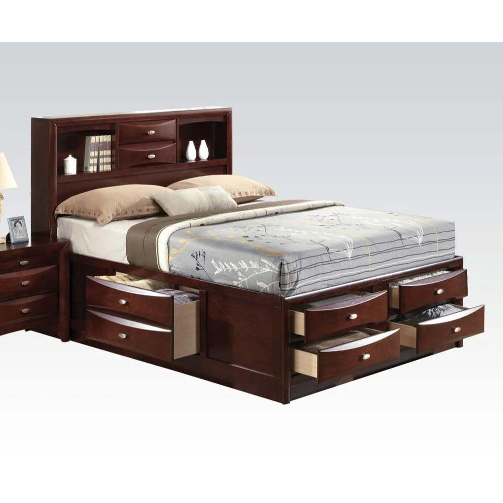 Espresso Wood Eastern King 5PCS Bedroom Set with Storage E800