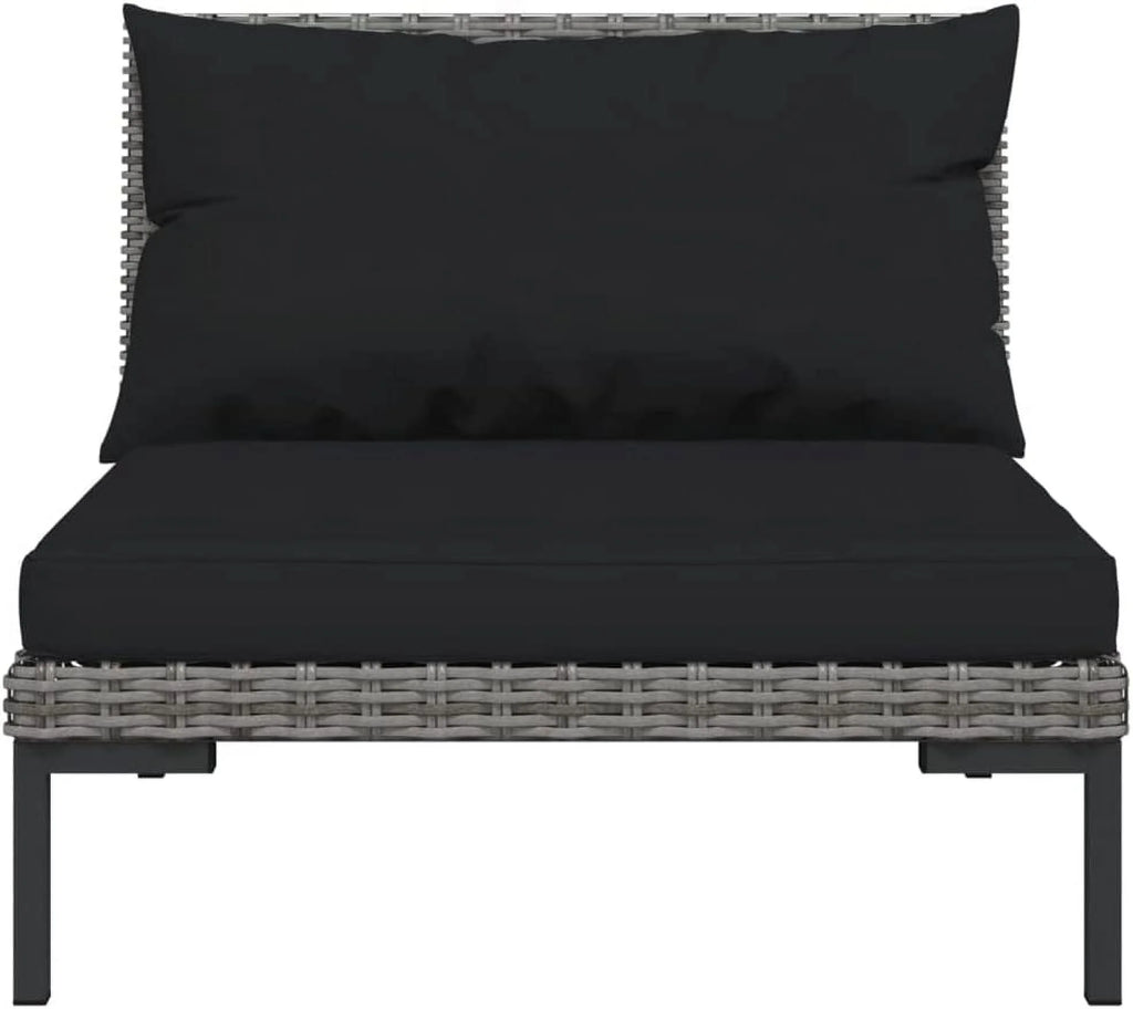 12 Piece Patio Lounge Set with Cushions Poly Rattan Dark Gray T2434