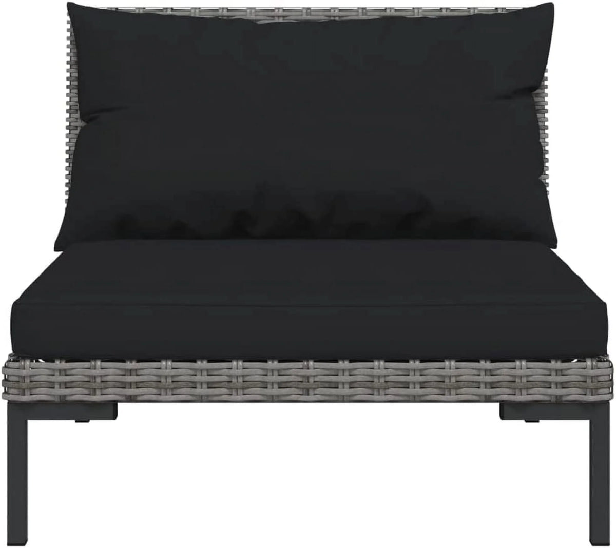 12 Piece Patio Lounge Set with Cushions Poly Rattan Dark Gray T2434