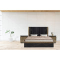 Queen Bed with Wood in Black/Gold Z8918