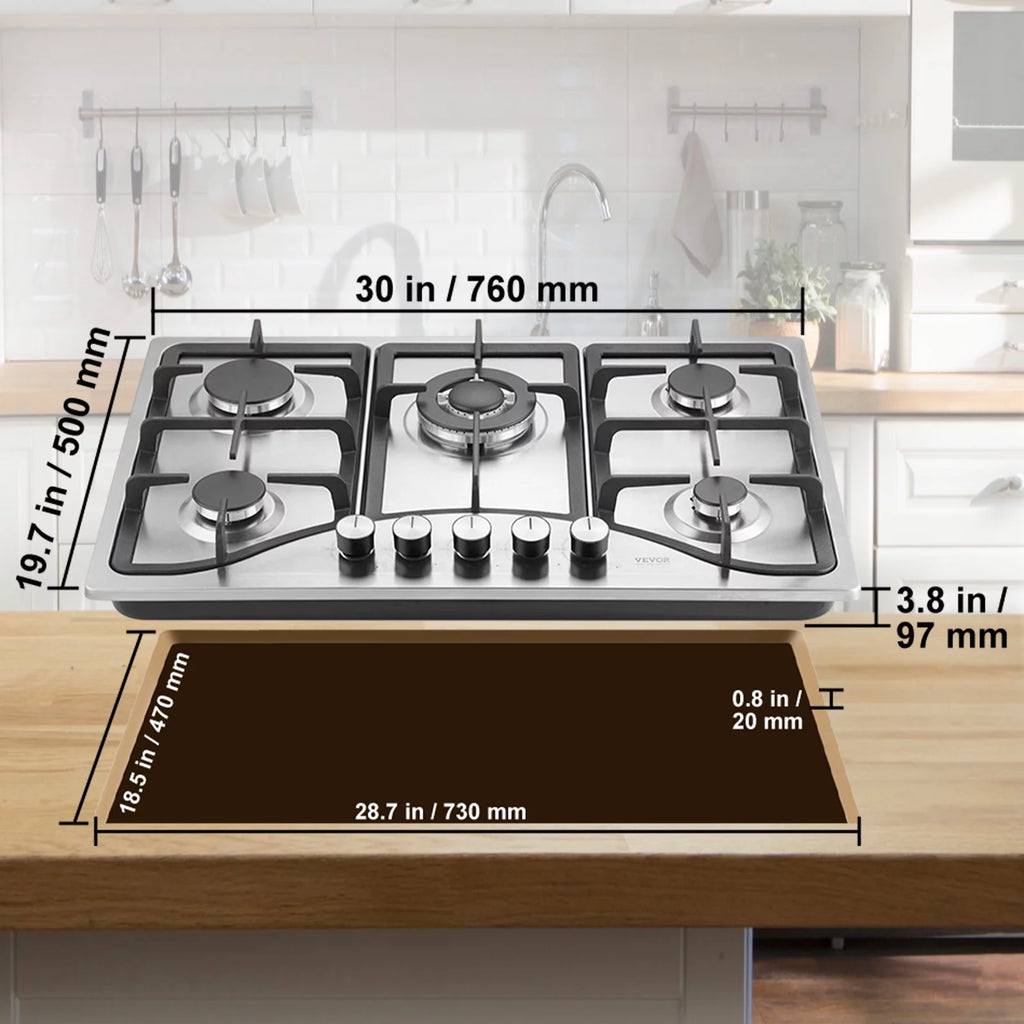 30 inch 5 Burners Built-in Gas Cooktop F968