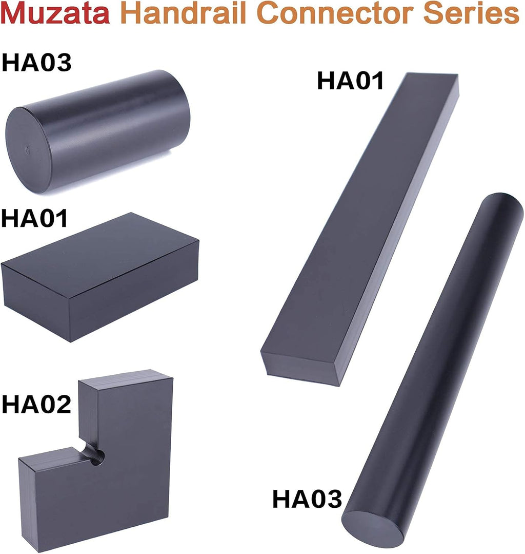 Black POM Internal Spline Handrail Connector I6157