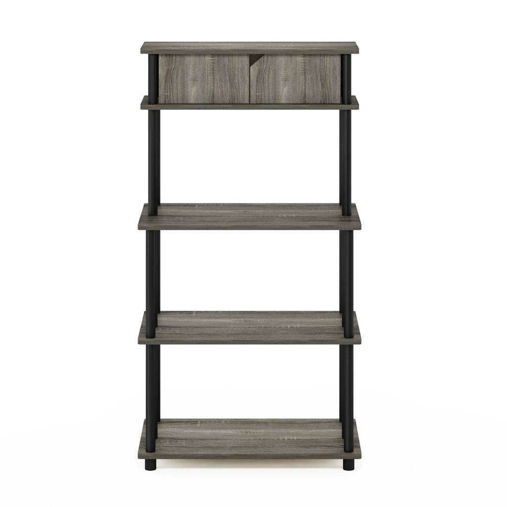 French Oak Grey/Black Printer Stand with Top Cabinet K373707