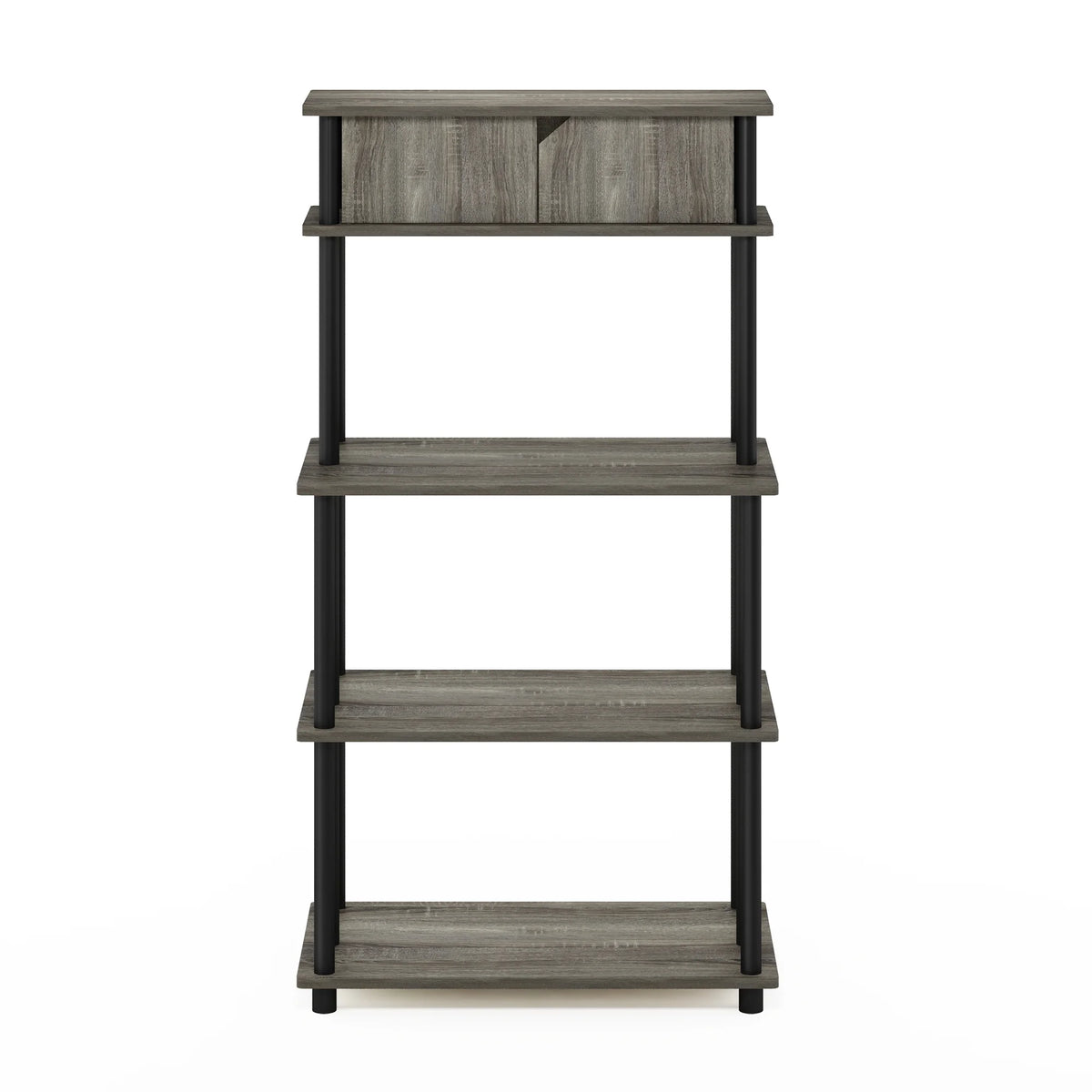 French Oak Grey/Black Printer Stand with Top Cabinet K373707