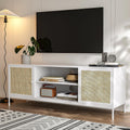 White Rattan TV Stand for 65 Inch TV T80053