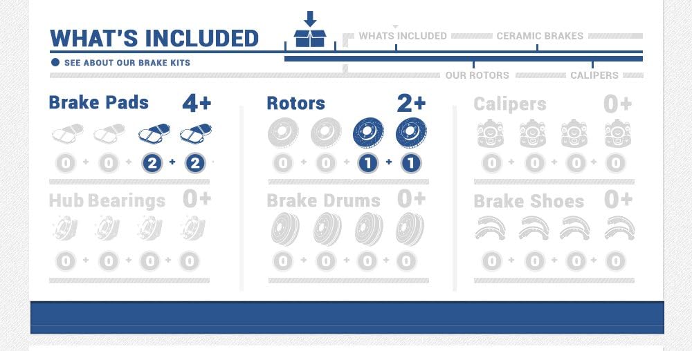 8 Lug 2 Rotors Brake Pads Clips K81096