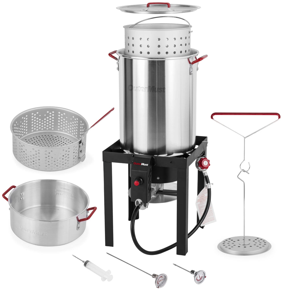 30 QT Turkey Fryer with Basket and Burner Set R74336