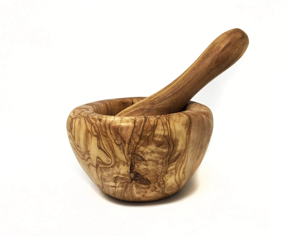Olive Wood Mortar And Pestle Set F426