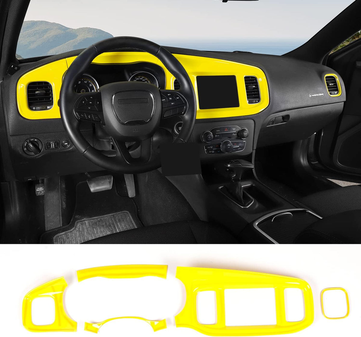8.4 Inch Red Carbon Fiber Dashboard Trim U2616
