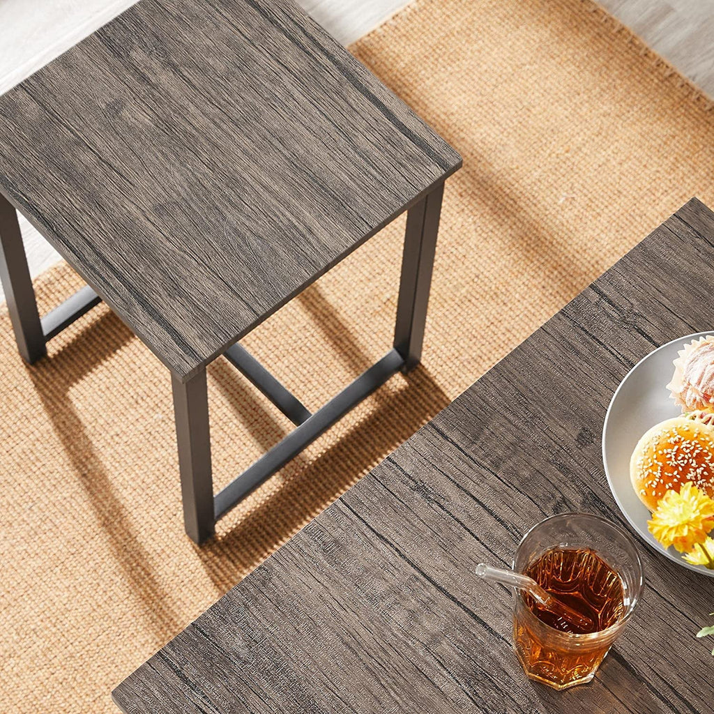 3 Piece Drift Brown Dining Table Set with 2 Stools I2229