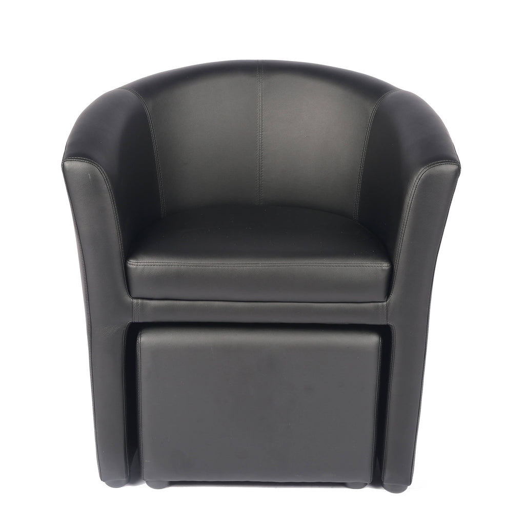 Brown Accent Club Chair with Foot Stool Z2934