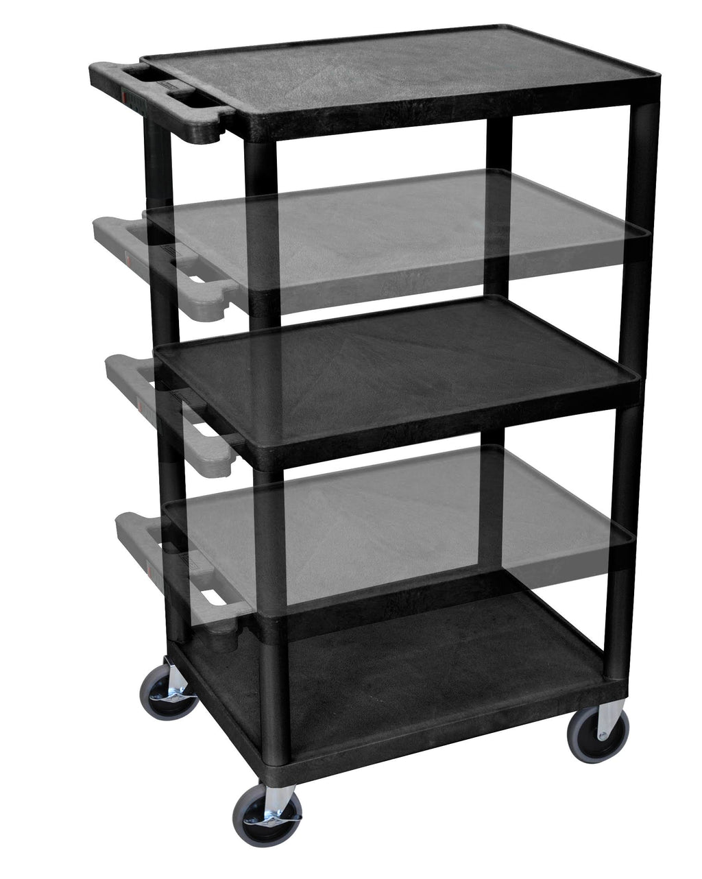 Black Multi Height Presentation Cart with Electric D2901