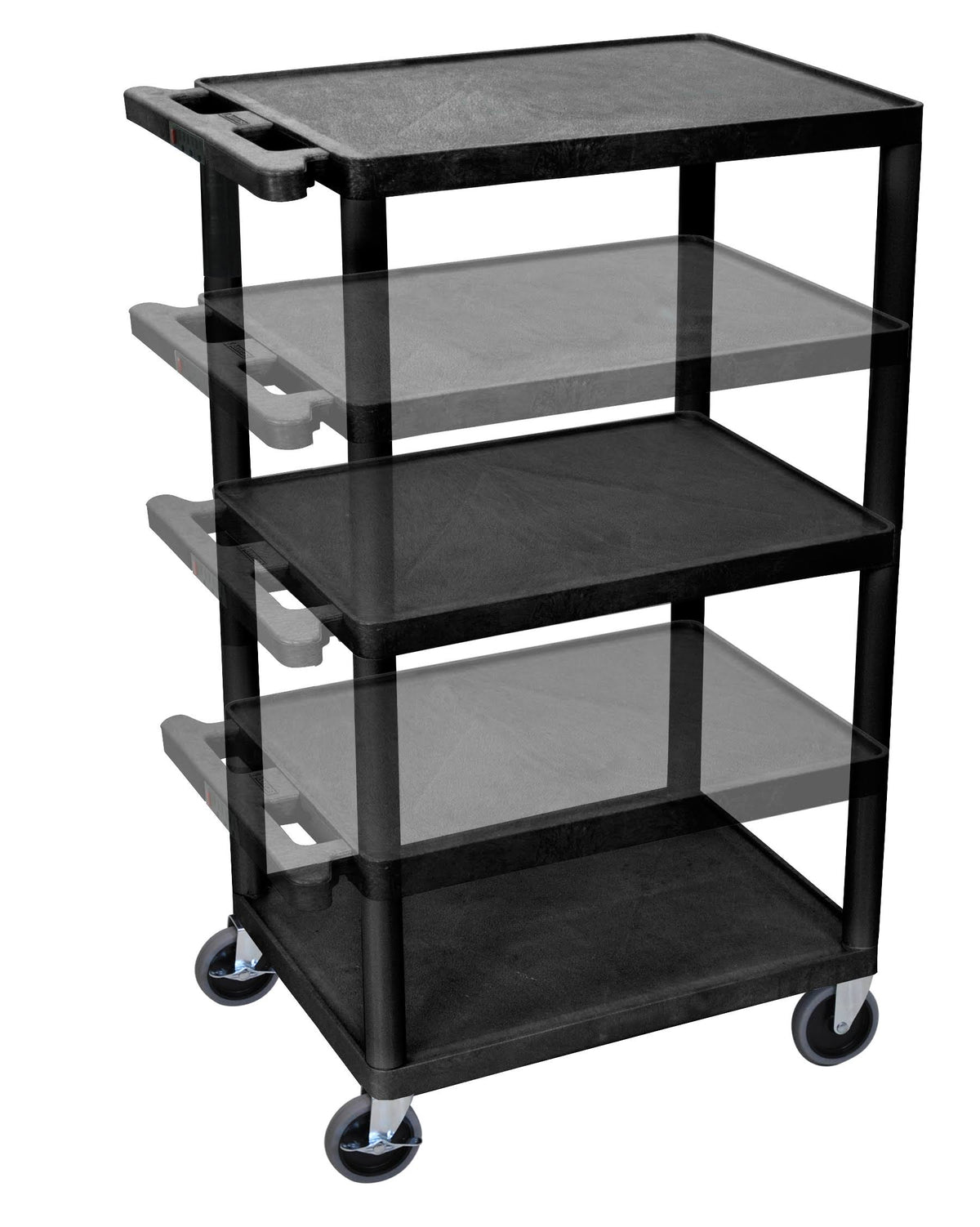 Black Multi Height Presentation Cart with Electric D2901