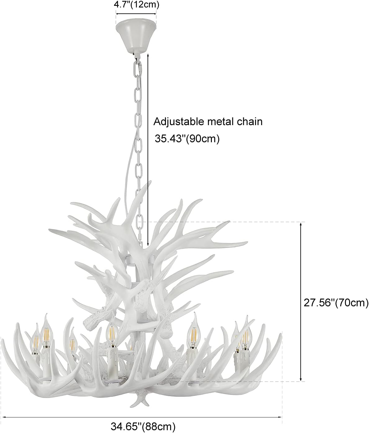White Antler Chandelier Q395717