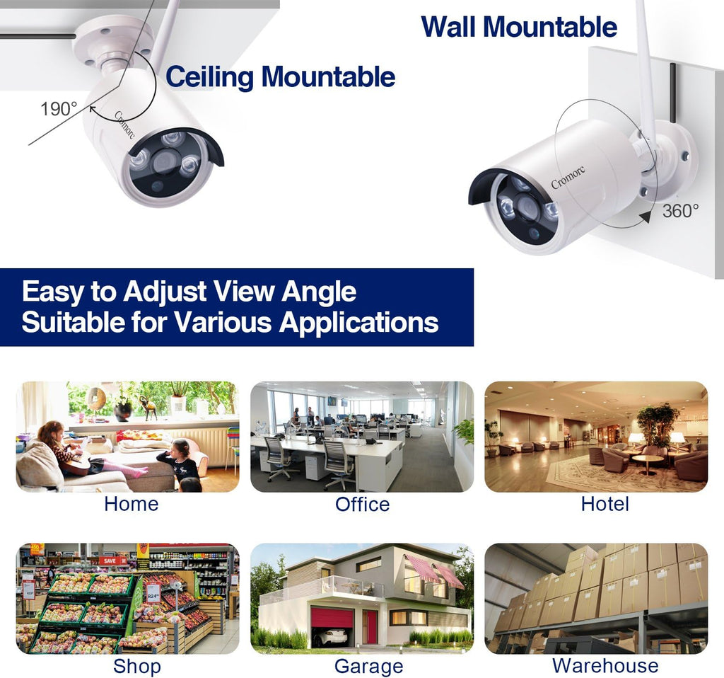 12.5 Monitor Wireless Security Camera System 8CH 4pcs 3MP Night Vision 2TB HDD J867829