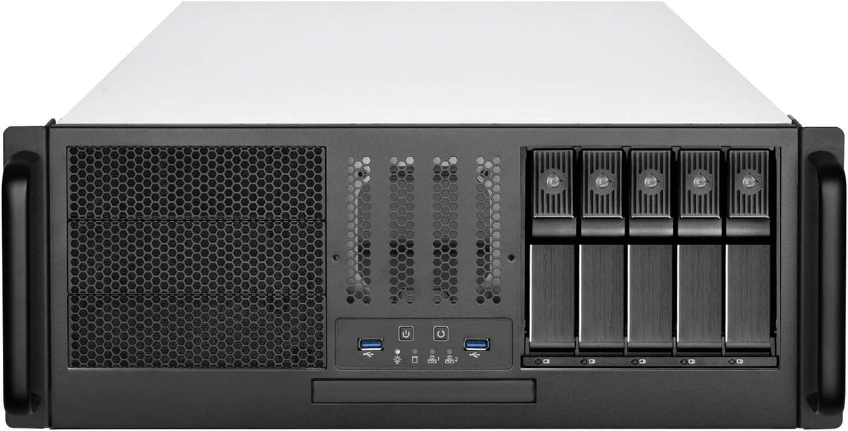 4U Rackmount Server Case with 5 x 3.5 Hot-Swappable Bay and 3 x 5.25 Bays L5661