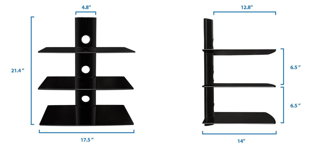 Glass DVD/DVR/Component Wall Mount Shelf W5300