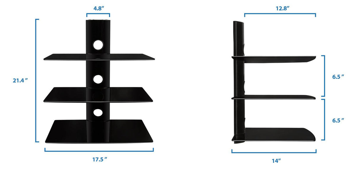 Glass DVD/DVR/Component Wall Mount Shelf W5300