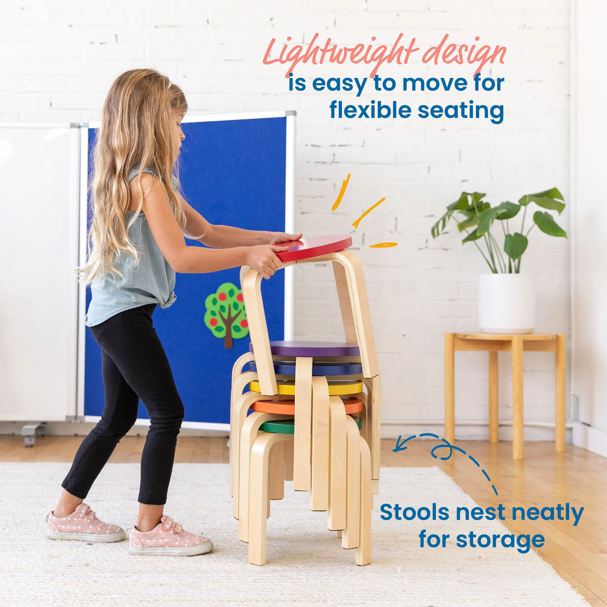 Assorted 6-Piece Stackable Stools W615491