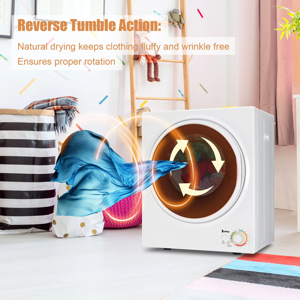 850W 1.6cu ft Front Load Electric Clothes Dryer with Stainless Steel Tub M577