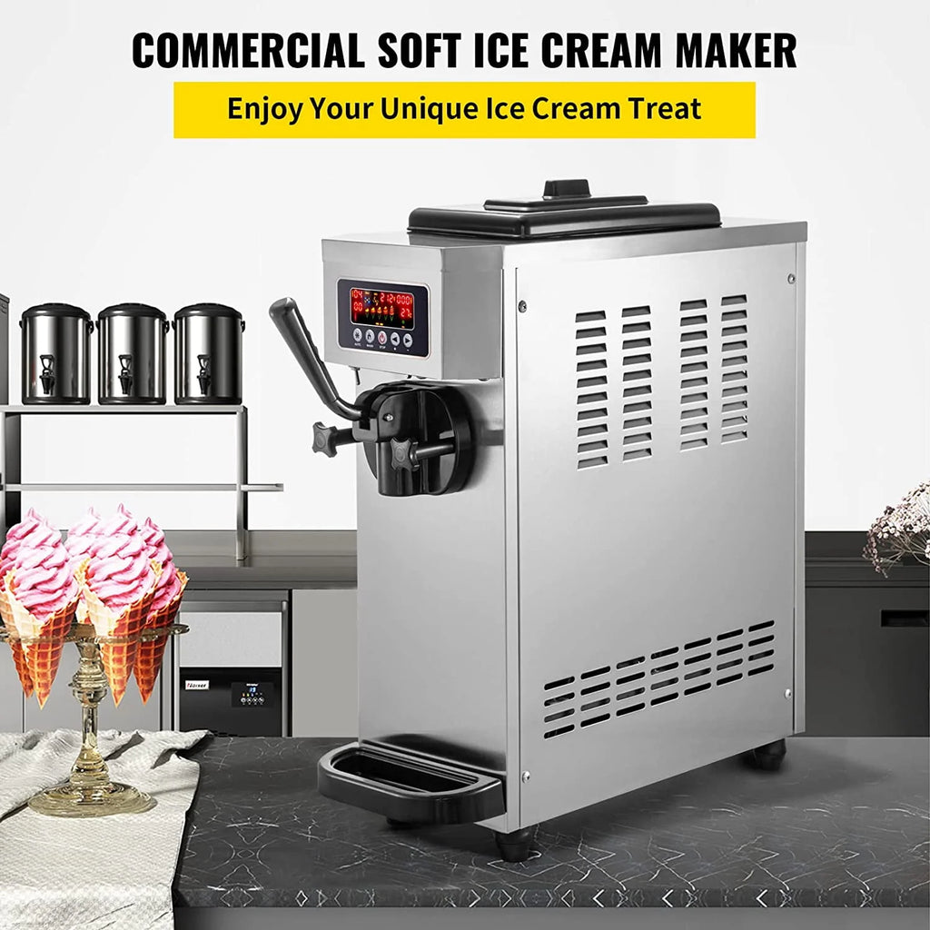 Commercial Ice Cream Maker 4.7-5.3 Gallons Per Hour 1800W Stainless Steel V98460