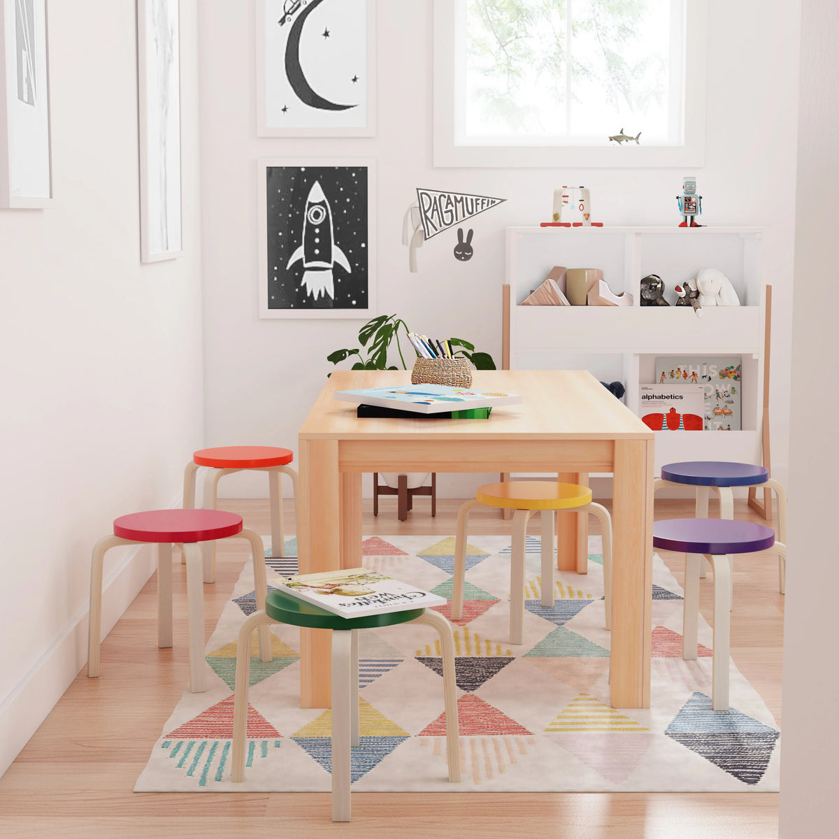 Assorted 6-Piece Stackable Stools W615491