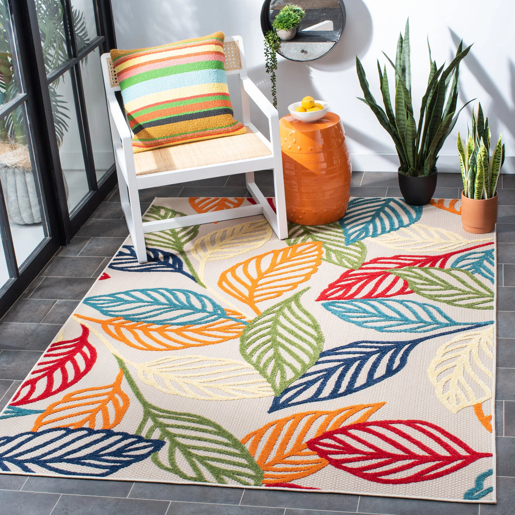 Ivory Green 7' x 9' Indoor/Outdoor Area Rug F94455