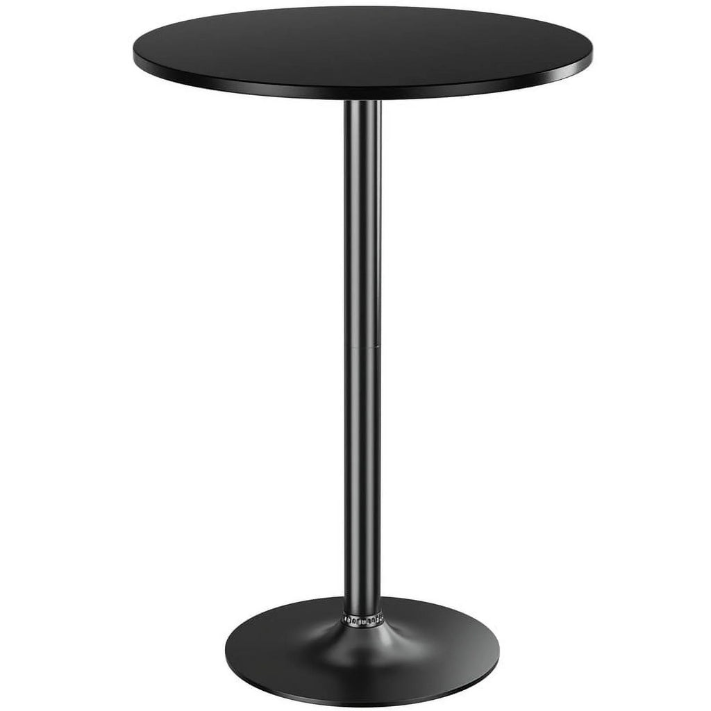 Round Bar Height Cocktail Table Metal Base MDF Top Black X56693