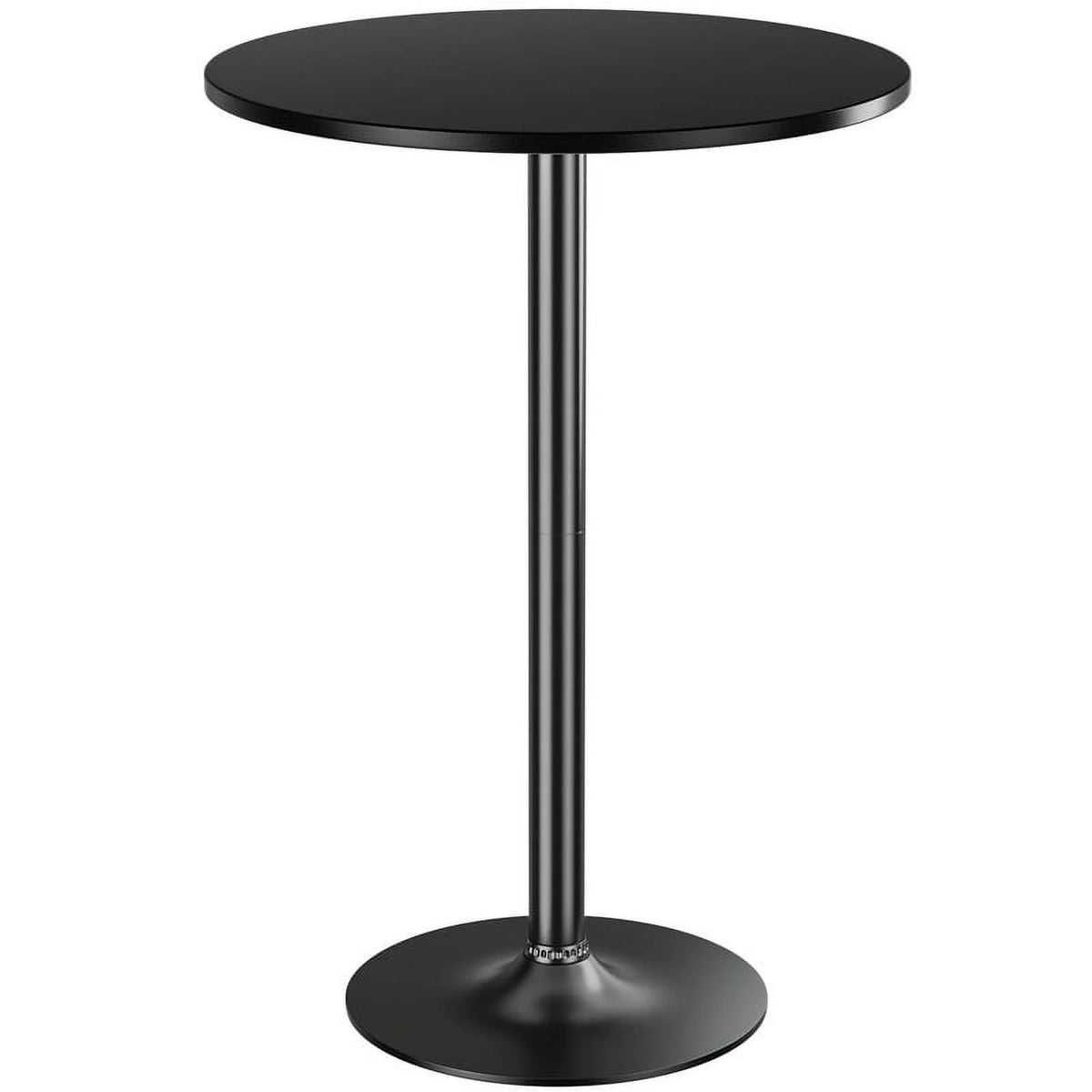Round Bar Height Cocktail Table Metal Base MDF Top Black X56693
