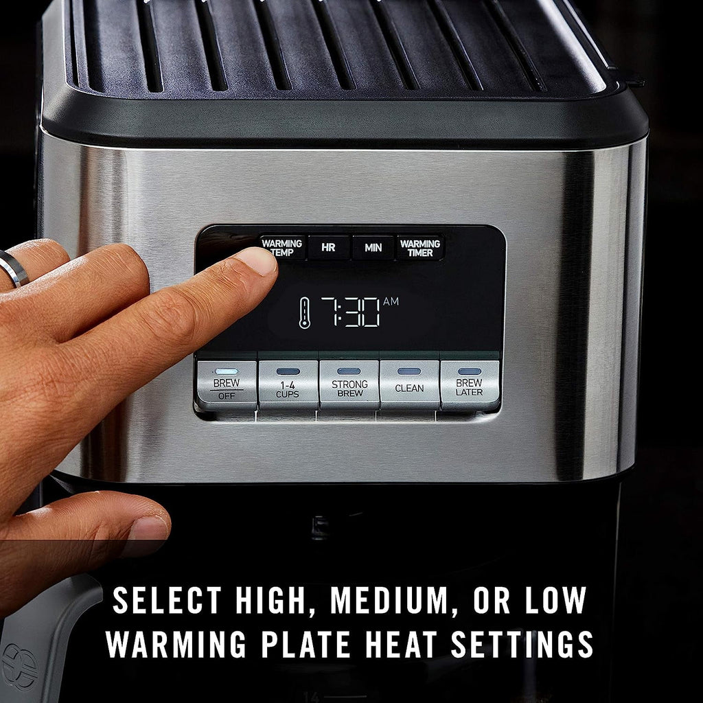 Programmable Coffee Maker with Glass Carafe, 14 Cups, Stainless Steel T970