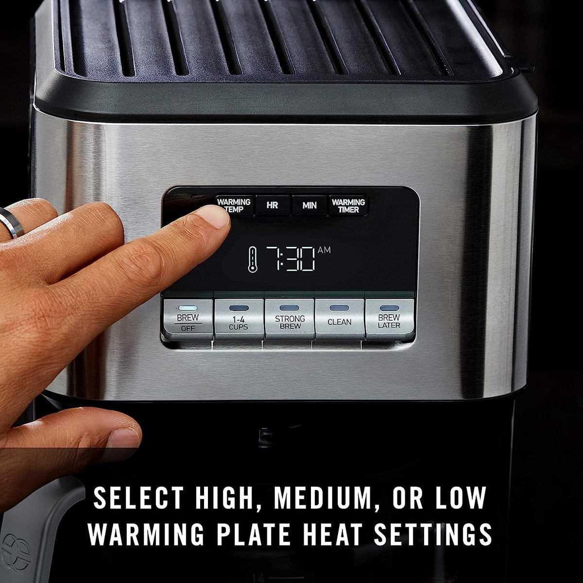 Programmable Coffee Maker with Glass Carafe, 14 Cups, Stainless Steel T970
