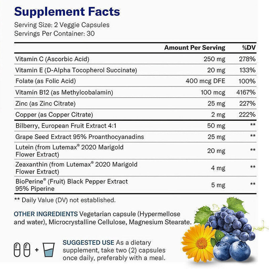 Lutein 40 mg Eye Health Vitamins 120 Softgels E6867