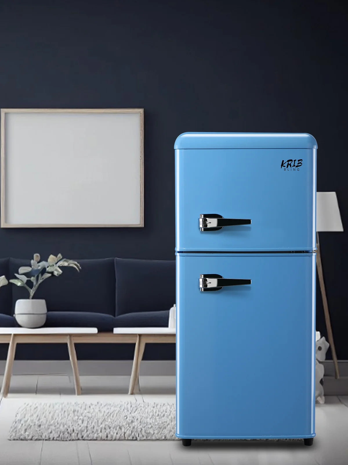 Blue 3.5 Cu.ft Compact Mini Fridge with Freezer A71123