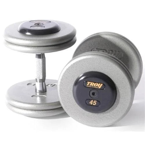 70 lb Gray Plate Rubber End Cap Dumbbells T52580