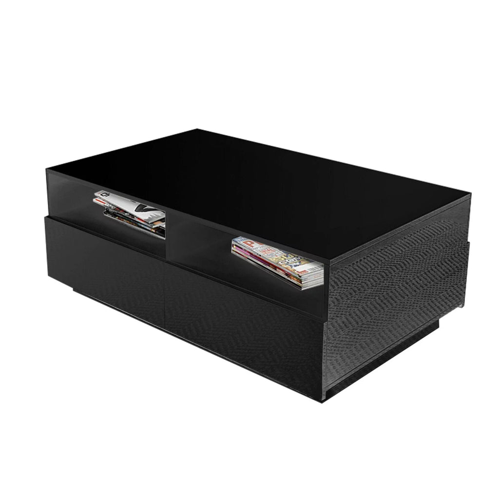 Modern LED High Gloss Coffee Table with 4 Drawers L89655