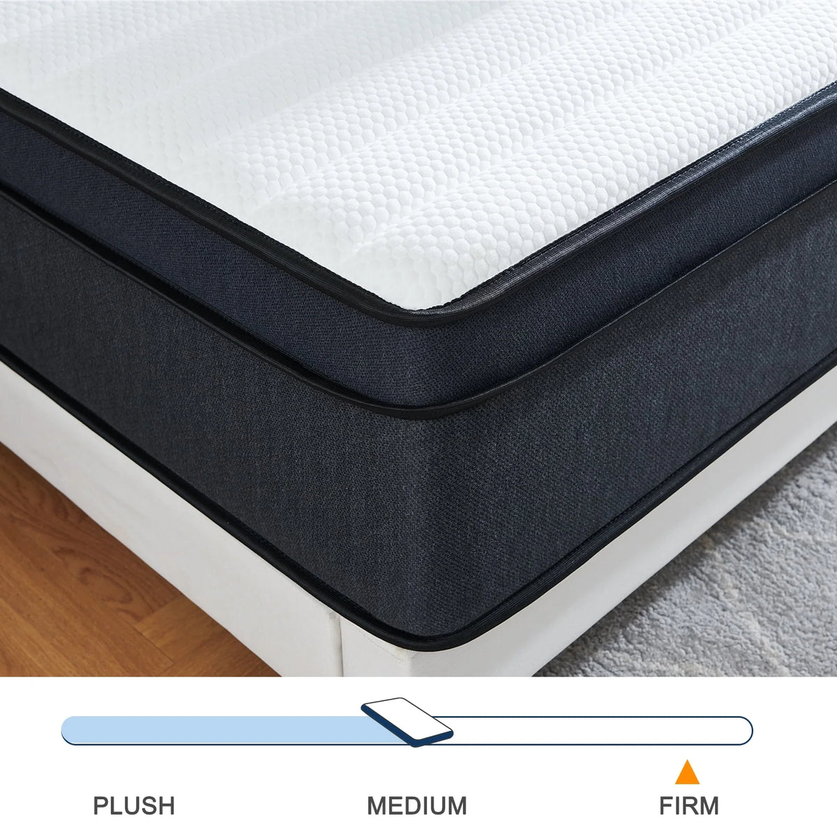 Queen 12 inch Medium Plush Hybrid Innerspring Mattress B364916
