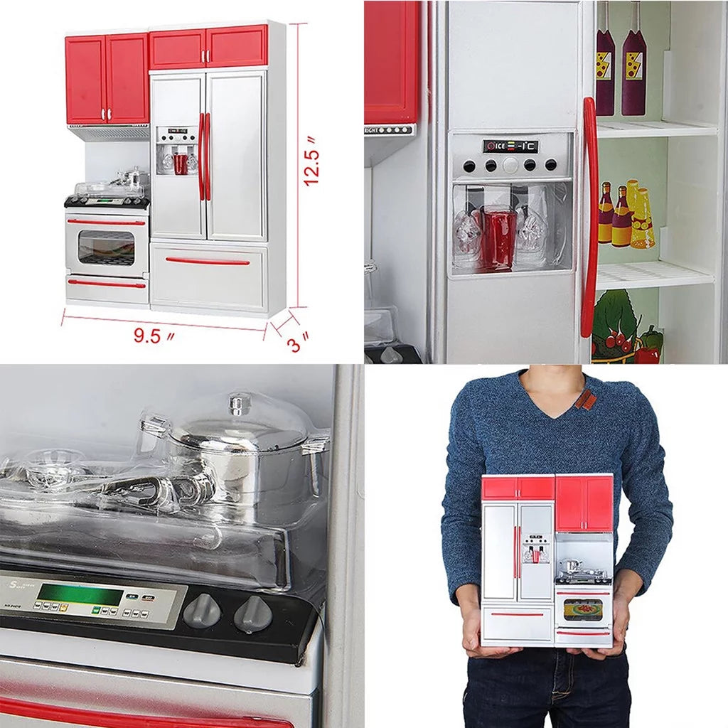 Red Mini Kitchen Pretend Play Cooking Set T4057