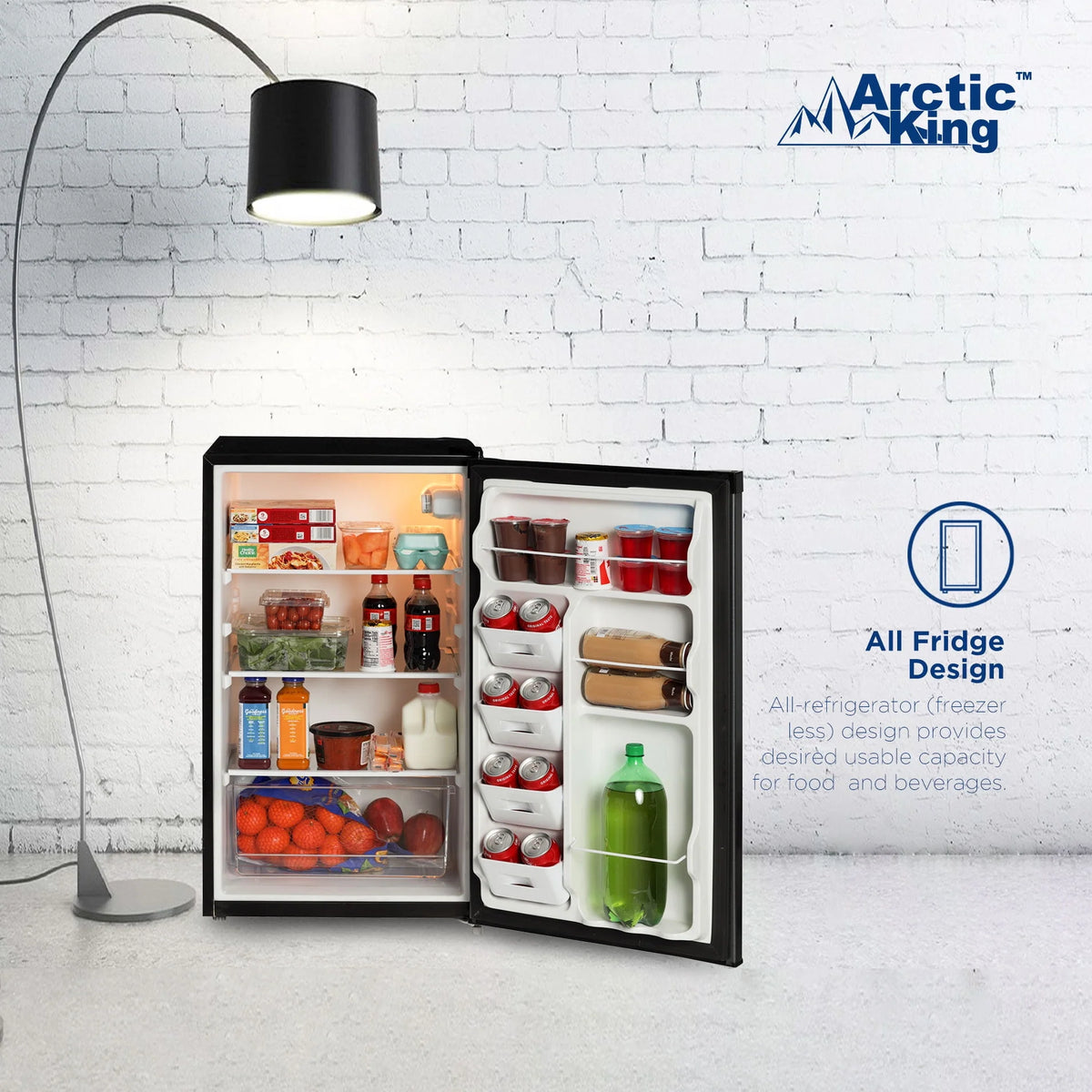 4.4 Cu ft Black Stainless Steel Look Mini Fridge E246