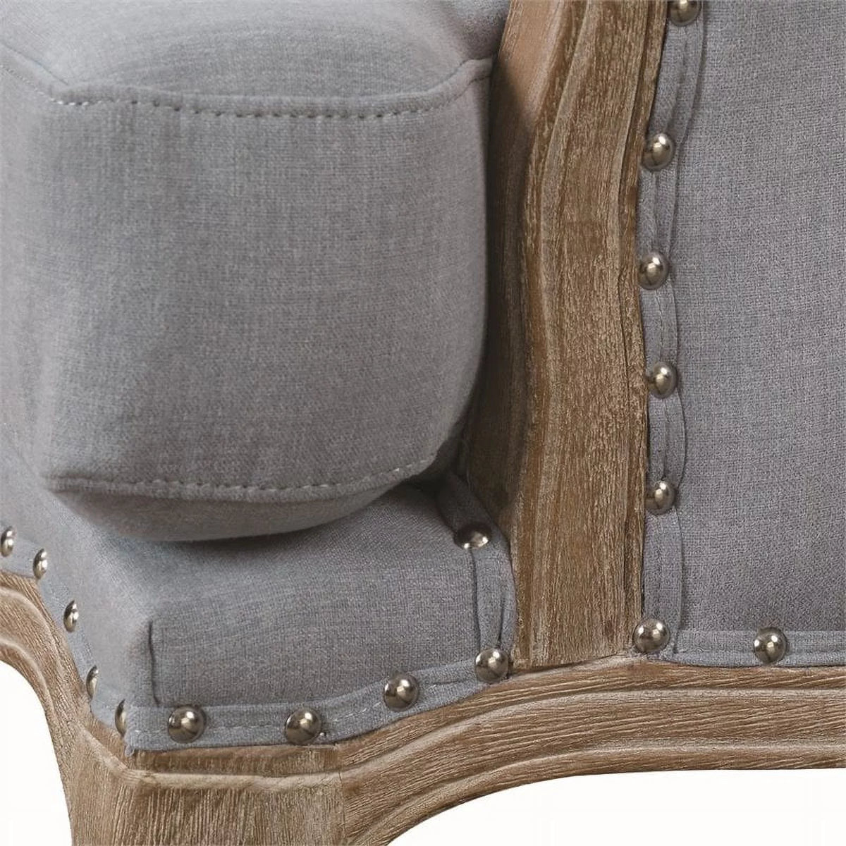 Light Blue Fabric Wood Accent Chair Z44420