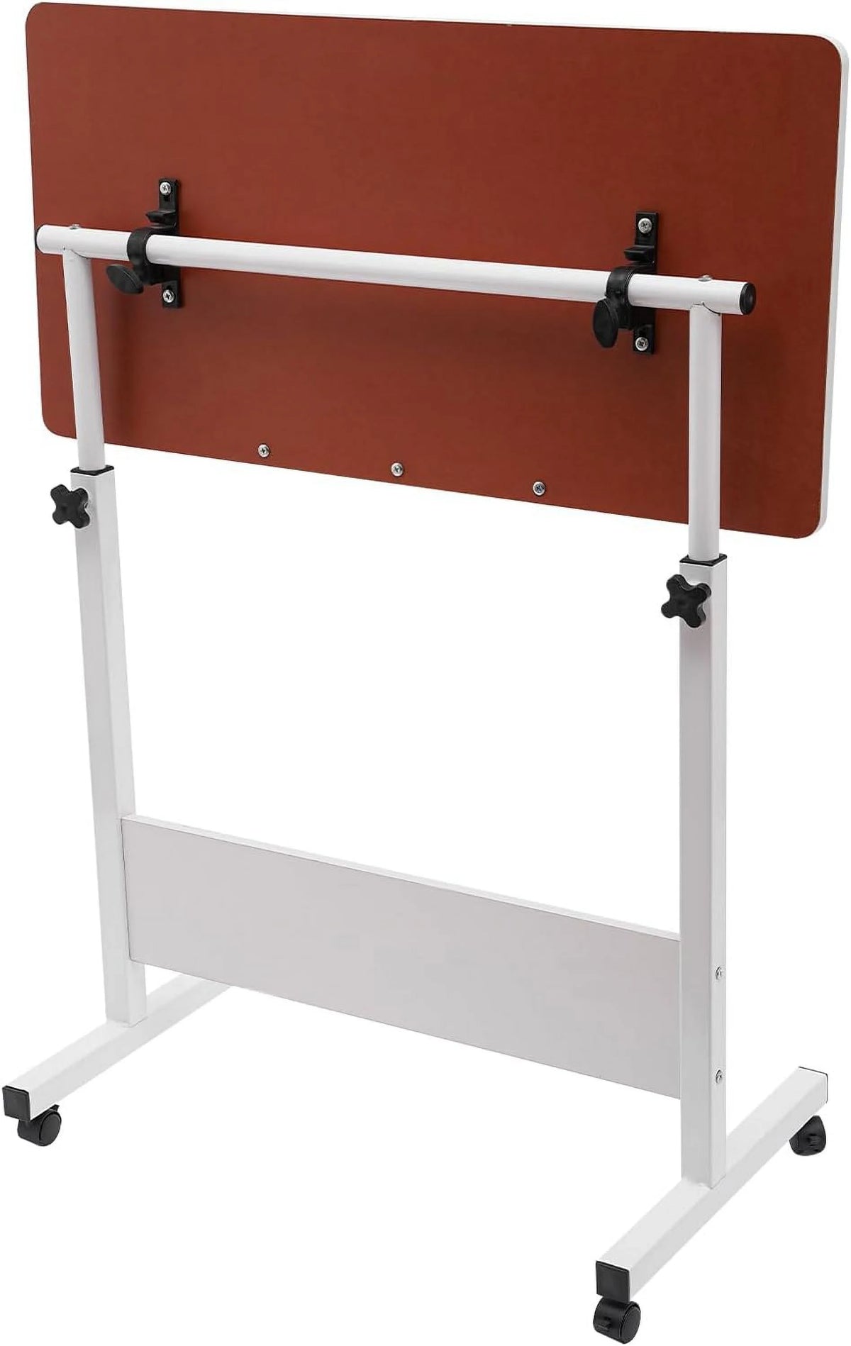 White Adjustable Height Standing Desk with 4 Wheels U49425