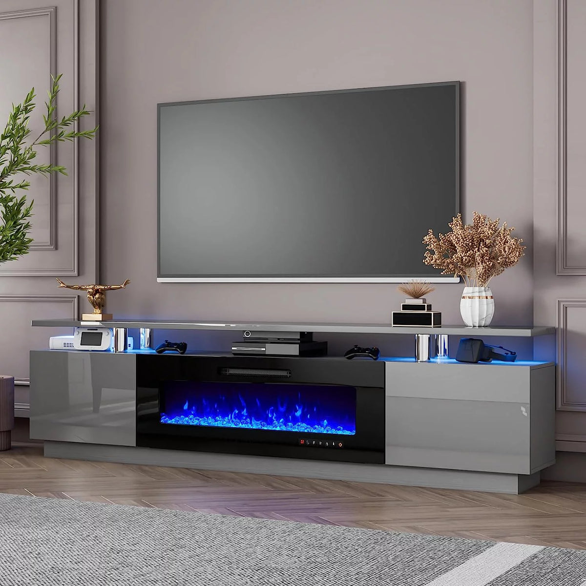 80" Fireplace TV Stand with 40" Electric Fireplace E22207