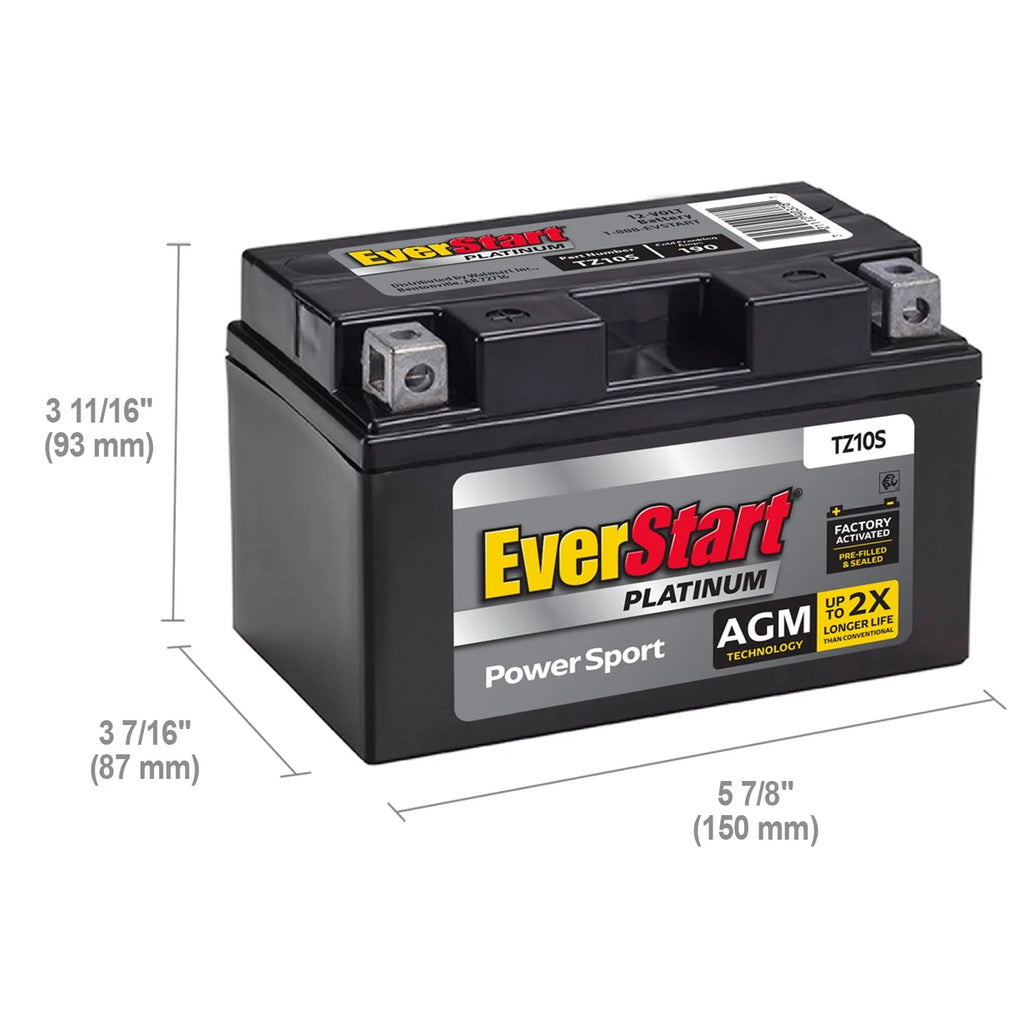 AGM Power Sport Battery Group Size TX10S 12 Volt 190 CCA H700185