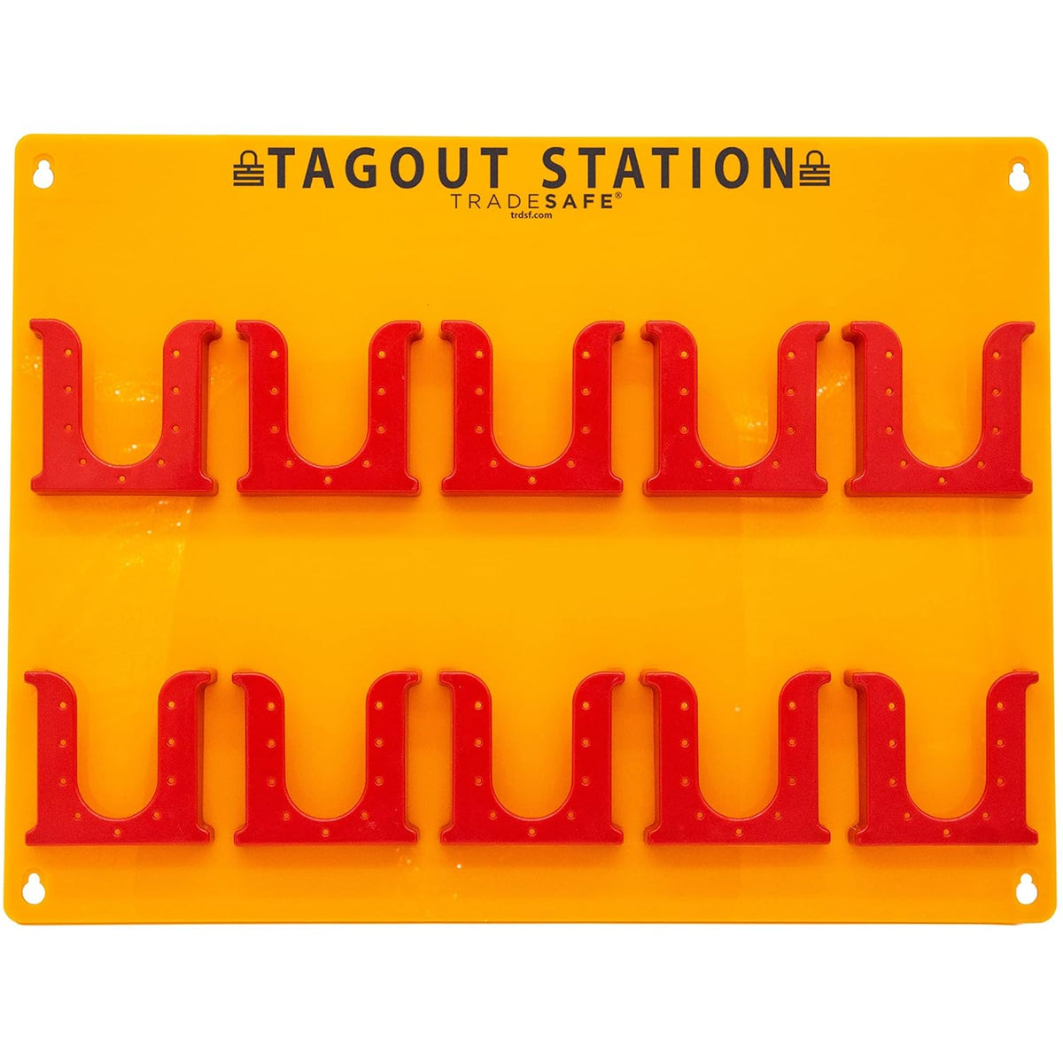 Wall-Mountable Lock Out Tags Station with 10 Holders E790