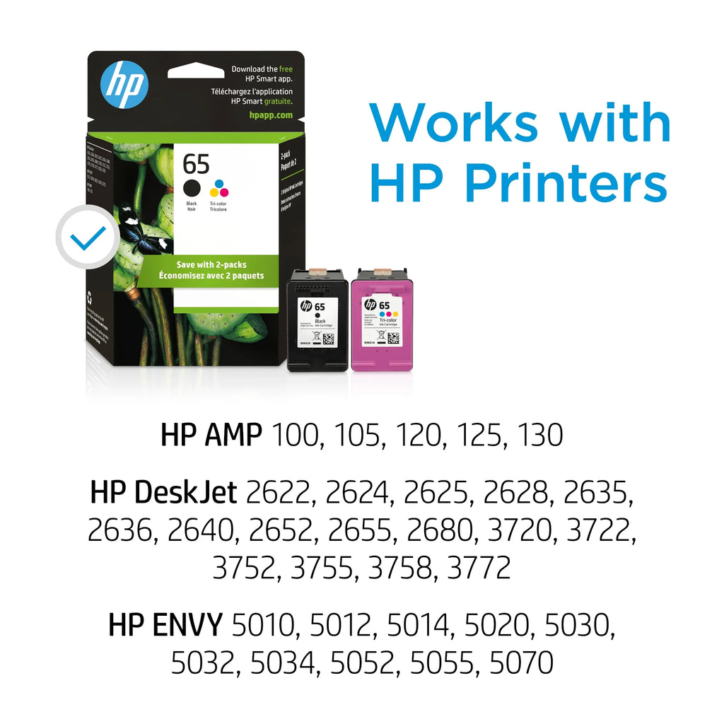 HP 65 2-pack Black/Tri-color Ink Cartridges H650577