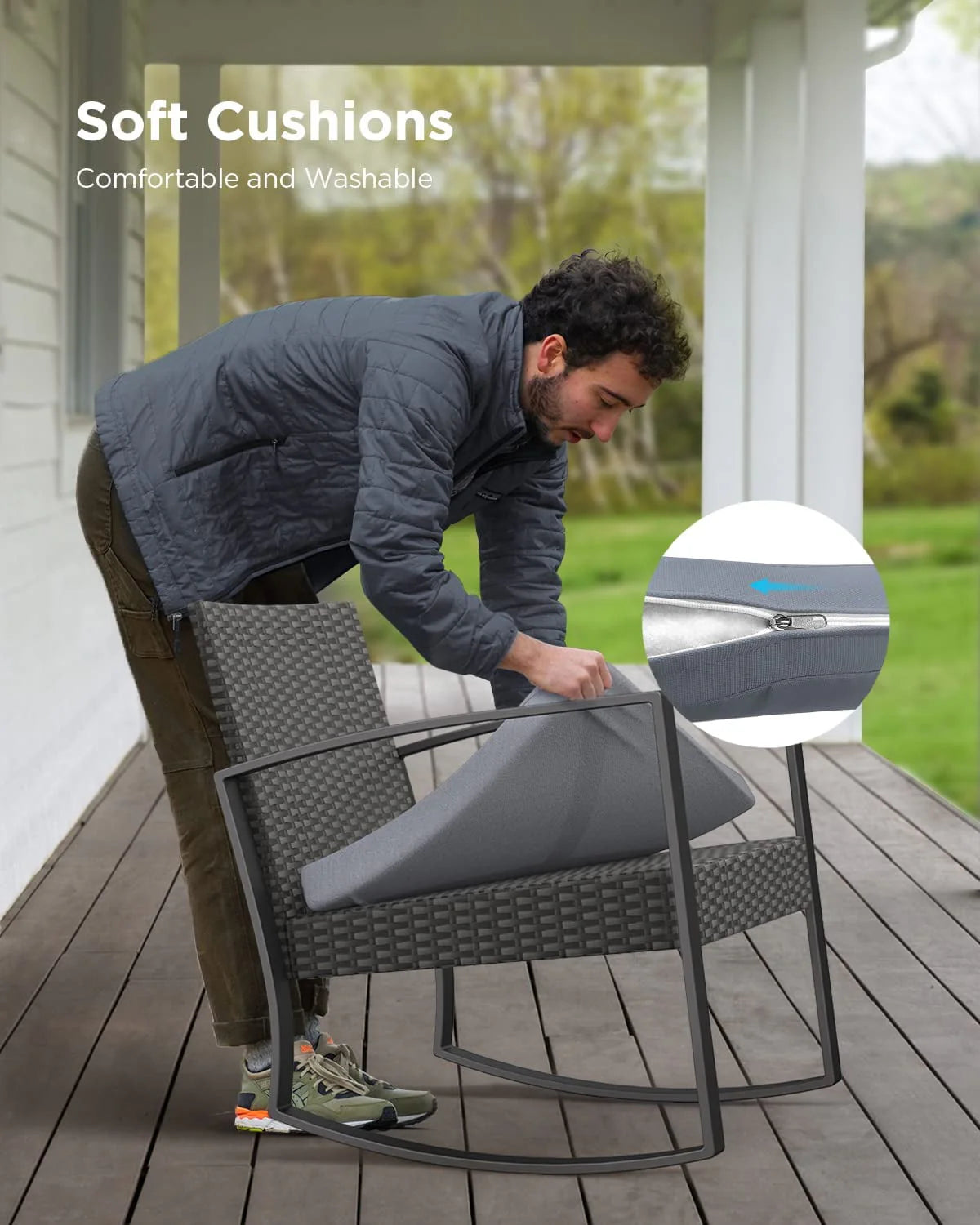 5 Pieces Patio Chairs Set W32373
